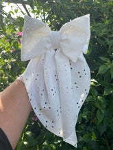 Load image into Gallery viewer, White Embroidered Coquette bow
